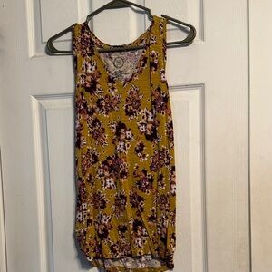 Maurices Mustard Floral Tank Top